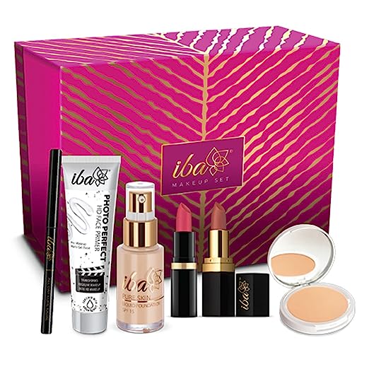 Iba Makeup Gift Set for Women - Foundation, Compact, Primer, Lipsticks, Kajal Long Lasting Full Coverage 100% Vegan & Cruelty Free